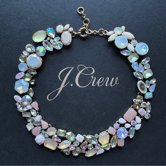J. Crew Ombré Wreath Brûlée Stones Necklace